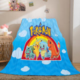 Laden Sie das Bild in den Galerie-Viewer, Cartoon Pokemon Pikachu Flanell Fleece Decke Überwurf Cosplay Decken