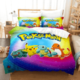 Laden Sie das Bild in den Galerie-Viewer, Cartoon Pokemon Pikachu Cosplay UK Bettwäsche-Set Bettbezug Bett-Sets