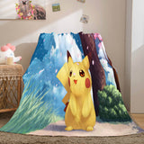 Laden Sie das Bild in den Galerie-Viewer, Cartoon Pokemon Pikachu Flanell Fleece Decke Überwurf Cosplay Decke