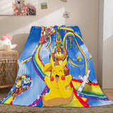 Laden Sie das Bild in den Galerie-Viewer, Cartoon Pokemon Pikachu Flanell Fleece Decke Überwurf Cosplay Decke