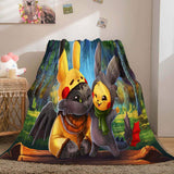 Laden Sie das Bild in den Galerie-Viewer, Pokemon Pikachu Flanell-Fleece-Decke