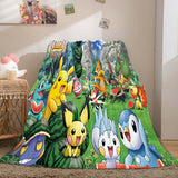 Laden Sie das Bild in den Galerie-Viewer, Cartoon Pokemon Pikachu Flanell Fleece Decke Überwurf Cosplay Decken