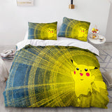 Laden Sie das Bild in den Galerie-Viewer, Cartoon Pokemon Pikachu Kinder Bettwäsche Set Quilt Bettbezug Bettsets