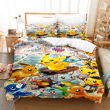 Laden Sie das Bild in den Galerie-Viewer, Cartoon Pokemon Pikachu UK Bettwäsche-Set Quilt Bettbezug Bett-Sets