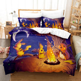 Laden Sie das Bild in den Galerie-Viewer, Cartoon Pokemon Pikachu UK Bettwäsche-Set Quilt Bettbezug Bett-Sets