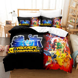 Laden Sie das Bild in den Galerie-Viewer, Cartoon Pokemon Pikachu UK Bettwäsche-Set Quilt Bettbezug Bett-Sets