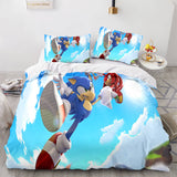 Laden Sie das Bild in den Galerie-Viewer, Cartoon Sonic The Hedgehog Cosplay Bettwäsche-Set Bettbezug Bett-Sets