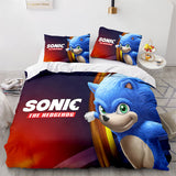 Laden Sie das Bild in den Galerie-Viewer, Cartoon Sonic The Hedgehog Cosplay Bettwäsche-Set Bettbezug Bett-Sets