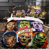 Laden Sie das Bild in den Galerie-Viewer, Cartoon The Monster Squad Bettwäsche-Set Quilt Bettbezug Bettwäsche-Sets