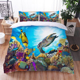 Laden Sie das Bild in den Galerie-Viewer, Cartoon Undersea World Bettwäsche-Set Quilt Bettbezug Bettlaken-Sets