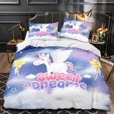 Laden Sie das Bild in den Galerie-Viewer, Cartoon Einhorn Bettwäsche Set Quilt Bettbezug Bettwäsche Sets Kinder Geschenk