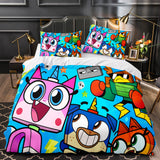 Laden Sie das Bild in den Galerie-Viewer, Cartoon Unikitty Bettwäsche-Set Quilt Bettbezug Bettwäsche-Sets für Kinder