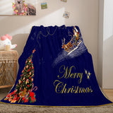 Laden Sie das Bild in den Galerie-Viewer, Decke mit Weihnachtsmotiv, Flanell-Fleece-Überwurf, Micro-Plüsch-Steppdecke