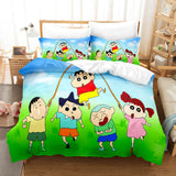 Laden Sie das Bild in den Galerie-Viewer, Crayon Shin-Chan Kinder-Bettwäsche-Set UK Quilt Bettbezug Bettwäsche-Sets