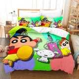 Laden Sie das Bild in den Galerie-Viewer, Crayon Shin-Chan Kinder-Bettwäsche-Set UK Quilt Bettbezug Bettwäsche-Sets