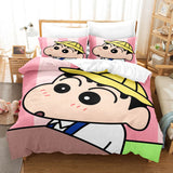 Laden Sie das Bild in den Galerie-Viewer, Crayon Shin-Chan Kinder-Bettwäsche-Set UK Quilt Bettbezug Bettwäsche-Sets