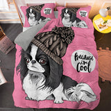 Laden Sie das Bild in den Galerie-Viewer, Bettwäsche-Set mit niedlichem Hund, Cartoon, Mops, Steppdecke, Bettbezüge, Bettwäsche-Sets