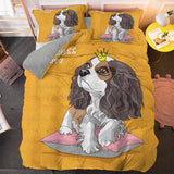 Laden Sie das Bild in den Galerie-Viewer, Niedliches Hunde-Cartoon-Mops-Bettwäsche-Set, Steppdecke, Bettbezug, Bett-Sets