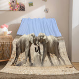 Laden Sie das Bild in den Galerie-Viewer, Niedlicher Elefant, weiche Flanell-Fleece-Decke, Dunelm-Bettwäsche-Decke