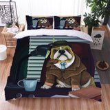 Laden Sie das Bild in den Galerie-Viewer, Niedliches Haustier-Hund-Welpen-Bettwäsche-Set, Steppbettbezug, Bettlaken-Set
