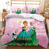 Laden Sie das Bild in den Galerie-Viewer, Disney Frozen 2 Cosplay Bettwäsche-Set Quilt Bettbezug Bettwäsche-Sets