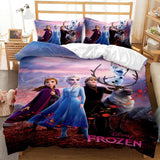 Laden Sie das Bild in den Galerie-Viewer, Disney Frozen 2 Cosplay Bettwäsche-Set Quilt Bettbezug Bettwäsche-Sets