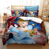 Laden Sie das Bild in den Galerie-Viewer, Disney Princess Cosplay Bettwäsche-Set, UK-Steppdecke, Bettbezug, Bett-Sets, Geschenk