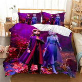 Laden Sie das Bild in den Galerie-Viewer, Frozen 2 Elsa Anna Bettwäsche-Set Quilt Bettbezüge Bettwäsche-Sets