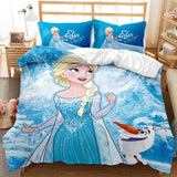 Laden Sie das Bild in den Galerie-Viewer, Gefrorene Prinzessin Elsa Anna Cosplay Bettwäsche Set Quilt Bettbezüge Sets