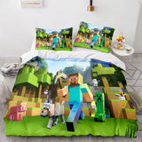 Laden Sie das Bild in den Galerie-Viewer, Spiel Minecraft Cosplay Bettwäsche-Set Quilt Bettbezüge Bettwäsche-Sets