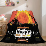 Laden Sie das Bild in den Galerie-Viewer, Halloween-Schloss-Flanell-Fleece-Decke, Nickerchen-Steppdecke, Bettwäsche, Decke