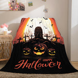 Laden Sie das Bild in den Galerie-Viewer, Halloween-Schloss-Flanell-Fleece-Decke, Nickerchen-Steppdecke, Bettwäsche, Decke