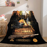 Laden Sie das Bild in den Galerie-Viewer, Halloween-Schloss-Flanell-Fleece-Decke, Nickerchen-Steppdecke, Bettwäsche, Decke