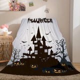 Laden Sie das Bild in den Galerie-Viewer, Halloween-Schloss-Flanell-Fleece-Decke, Nickerchen-Steppdecke, Cosplay-Decke