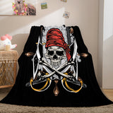 Laden Sie das Bild in den Galerie-Viewer, Halloween-Horror-Skelett-Schädel-Flanell-Fleece-Decke, Nickerchen-Decke