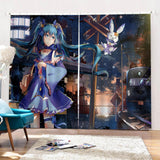 Laden Sie das Bild in den Galerie-Viewer, Hatsune Miku Vorhänge Cosplay Verdunkelungsvorhänge für Raumdekoration
