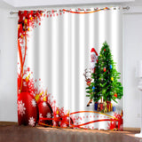 Laden Sie das Bild in den Galerie-Viewer, Merry Christmas Vorhänge Blackout Window Treatments Vorhänge für Raumdekoration