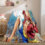 Laden Sie das Bild in den Galerie-Viewer, ONE PIECE Cosplay Flanell-Fleece-Überwurfdecke Wrap Nap Quilt Decken