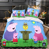 Laden Sie das Bild in den Galerie-Viewer, Peppa Pig Bettwäsche-Set Quilt Bettbezug Bettwäsche-Sets