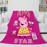 Laden Sie das Bild in den Galerie-Viewer, Peppa Pig Flanell-Fleece-Decke, Überwurf, Cosplay-Decke, Raumdekoration