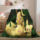 Laden Sie das Bild in den Galerie-Viewer, Pokemon Pikachu Flanell-Fleece-Decke, Überwurf, Cosplay, Nickerchen, Steppdecke