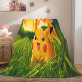 Laden Sie das Bild in den Galerie-Viewer, Pokemon Pikachu Flanell-Fleece-Decke, Überwurf, Cosplay, Nickerchen, Steppdecke