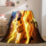 Laden Sie das Bild in den Galerie-Viewer, Pokemon Pikachu Flanell-Fleece-Decke Überwurf Cosplay Wrap Nickerchen Decke