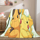 Laden Sie das Bild in den Galerie-Viewer, Pokemon Pikachu Flanell-Fleece-Decke, Überwurf, Nickerchen, Steppdecke