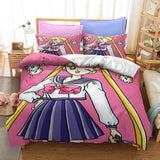 Laden Sie das Bild in den Galerie-Viewer, Sailor Moon Cosplay Grils Bettwäsche-Set UK Quilt Bettbezug Bett-Sets