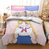 Laden Sie das Bild in den Galerie-Viewer, Sailor Moon Cosplay Grils Bettwäsche-Set UK Quilt Bettbezug Bett-Sets