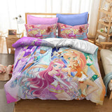 Laden Sie das Bild in den Galerie-Viewer, Sailor Moon Cosplay Grils Bettwäsche-Set UK Quilt Bettbezug Bett-Sets