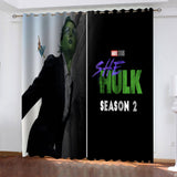 Laden Sie das Bild in den Galerie-Viewer, She Hulk Vorhänge Blackout Cosplay Fenstervorhänge für Raumdekoration