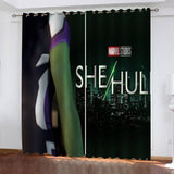 Laden Sie das Bild in den Galerie-Viewer, She Hulk Vorhänge Blackout Cosplay Fenstervorhänge für Raumdekoration