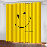 Laden Sie das Bild in den Galerie-Viewer, Lächelnde Emoji-Vorhänge, verdunkelnde Fenstervorhänge für die Raumdekoration